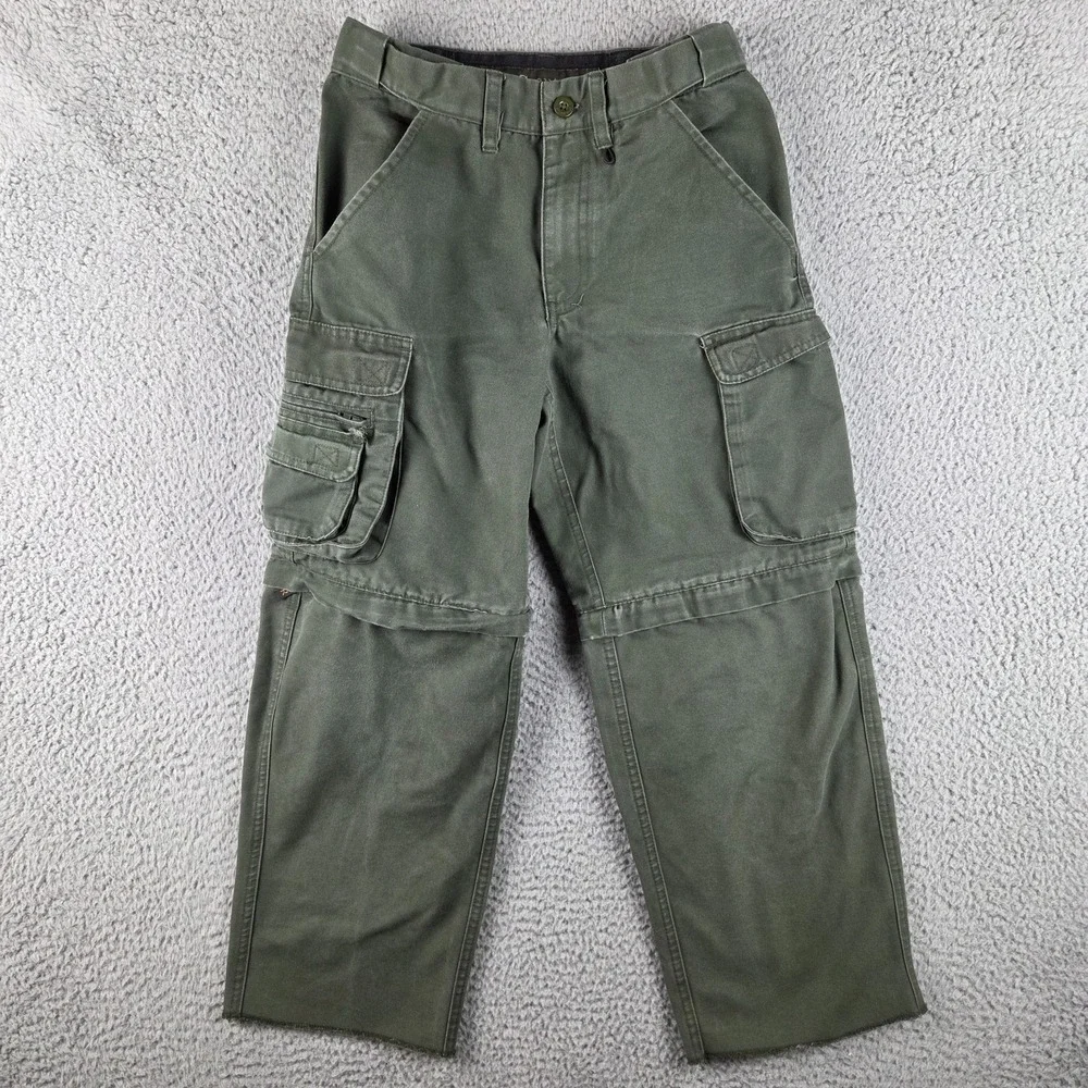 Boy Scouts Pants Youth 8 Green Cargo‎ Convertible Uniform Pant Unhemmed 25x24